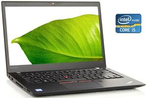 Ультрабук Lenovo ThinkPad T470s / 14' (1920x1080) IPS / Intel Core i5-6300U (2 (4) ядра по 2.4 - 3.0 GHz) / 8 GB DDR4...
