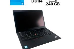 Ультрабук Lenovo ThinkPad T480s / 14' (1920x1080) IPS Touch / Intel Core i5-8350U (4 (8) ядра по 1.7 - 3.6 GHz) / 16...