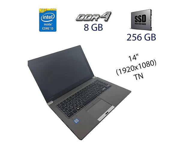 Ультрабук Toshiba Portege Z40-C / 14' (1920x1080) TN / Intel Core i5-6200U (2 (4) ядра по 2.3 - 2.8 GHz) / 8 GB DDR4...