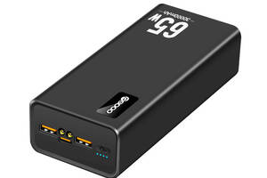 УМБ 30000mAh 65 Вт 0,6 кг для ноутбука швидка зарядка Quick Charge M16 Чорний (PD65W) PD