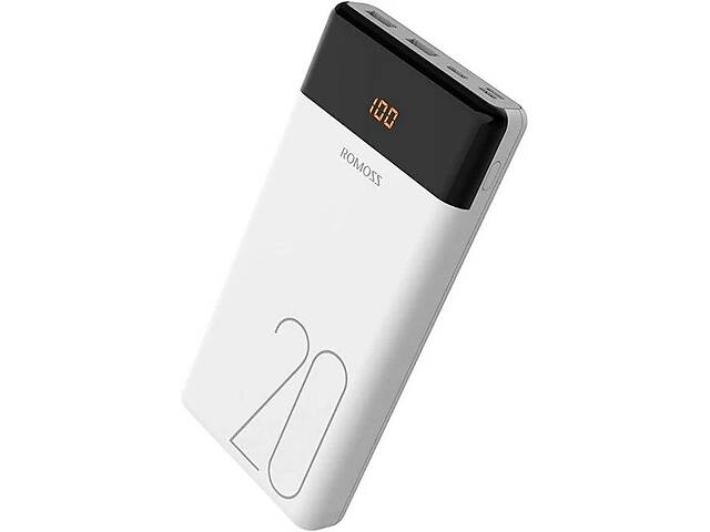 УМБ Power Bank Romoss LT20 20000mAh повербанк с экраном White (11240-hbr)