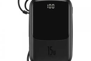 Универсальная мобильная батарея Baseus PPQD-B Q Pow With IP 3A 15W LED 10000mAh 2USB/Type-C to Lightning 3A Black