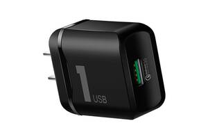 Универсальное сетевое зарядное устройство Rock QC3.0 Quick Charge 18W Black (600193161)