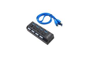 USB HUB 4 Port 3.0 UH-401 4 в 1 компактный черный (AM-2094_260)