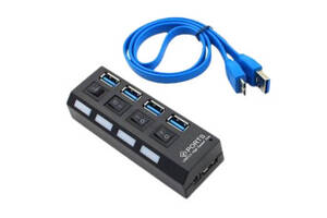 USB HUB 4 Port 3.0 UH-401 4 в 1 компактный черный (AM-2094_260)