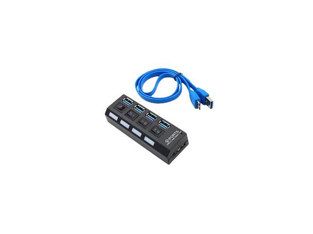 USB HUB 4 Port 3.0 UH-401 4 в 1 компактный черный (AM-2094_260)