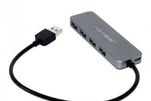 USB hub Acasis HS-080 на 4 порта USB 3.0 Серебристый