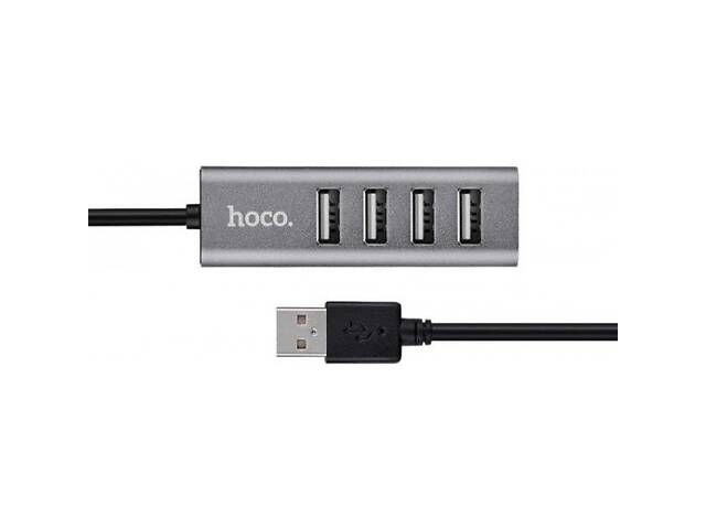 USB HUB HOCO HB1 4USB Line Machine 0.8m Tarnish (Код товара:15862)