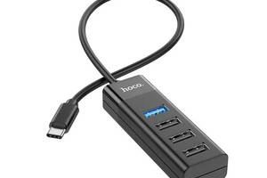 USB hub Hoco HB25 на 4 USB порта Type-C to USB черный до 1Tb