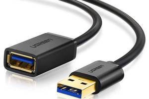 USB кабель удлинитель Ugreen USB 3.0 US129 AM / AF штекер - гнездо 1.5 м Черный (30126)