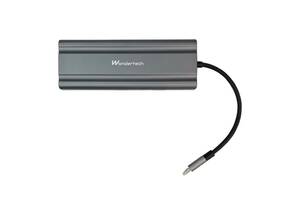 USB-хаб Wondertech WT00586 10 в 1 USB2.0x1 USB3.0x1 USB-C / Type-C + VGA + HDMI + 3,5mm AUX + SD / TF слот для карт +...