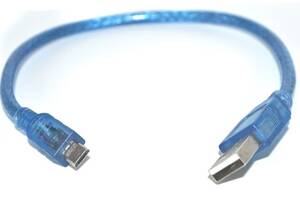 USB-micro USB 0,35 м синий, силиконовый