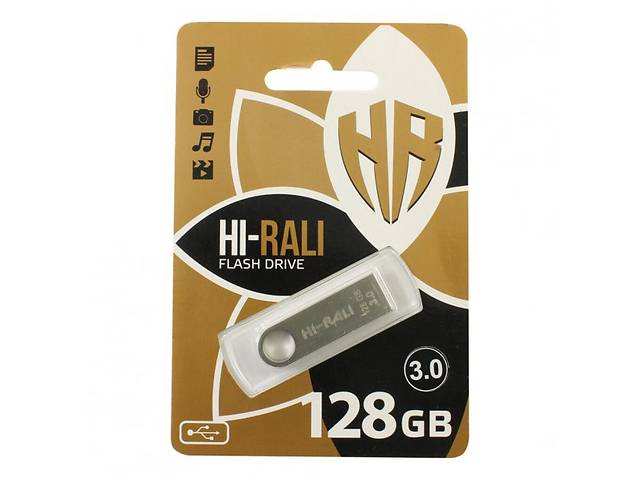 USB-накопитель Hi-Rali Shuttle 128gb USB Flash Drive 3.0 128Гб Стальной