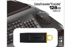 USB-накопитель Kingston DT Exodia 128GB USB Flash Drive 3.2 128 Гб Black / Yellow