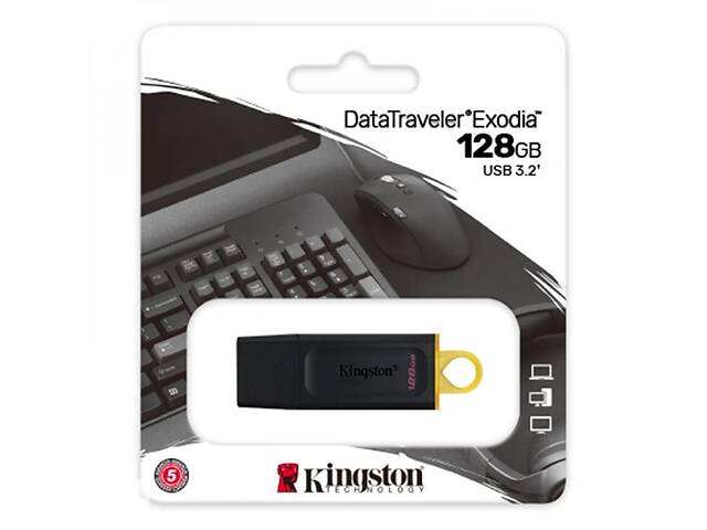USB-накопитель Kingston DT Exodia 128GB USB Flash Drive 3.2 128 Гб Black / Yellow