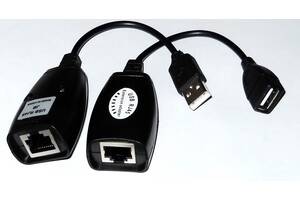 USB удлинитель по витой паре RJ45 8P2C тест 30м