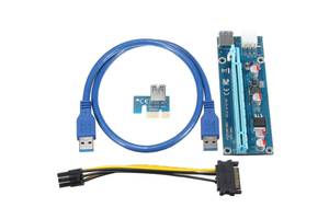 USB Riser райзер rizer 6pin PCI-e 60см #100410