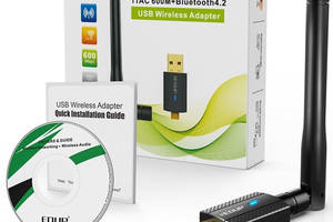 USB wifi адаптер 2 в 1 EDUP 600M USB 2.0 + Bluetooth 4.2 двухдиапазонная сеть 2.4G / 5G #100204-2