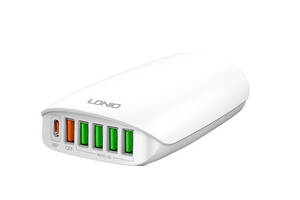 USB зарядное устройство Ldnio A6573C 5USB Type-C PD65W QC3.0 White N