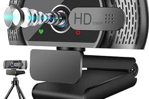 Веб-камера Neefeaer W6 HD 1080P з мікрофоном/штативом з автоматичною корекцією освітлення Чорний