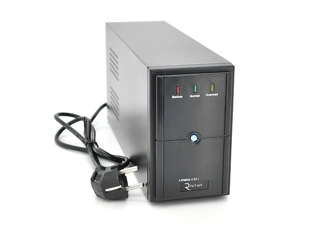 ИБП Ritar E-RTM650L-U (390W) ELF-L, LED, AVR, 2st, USB, 2xSCHUKO socket, 1x12V7Ah, metal Case Q4 (370*130*210) 4,8 к...