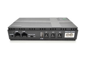 ИБП UPS-36W DC1036P для роутеров/коммутаторов/PON/POE-430, 5/9/12V, 1A/2А, 10400мAh, Black, BOX