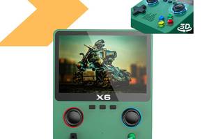 Игрова портативна консоль PSP 6X з монітором 3,5 дюйма 1000 ігор XPRO Чорний (43813-X6_1144)