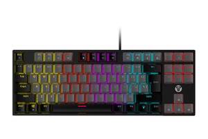 Игровая проводная механическая клавиатура Fantech ATOM MK876 RGB Без NumPad Black/Gray