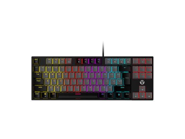 Игровая проводная механическая клавиатура Fantech ATOM MK876 RGB Без NumPad Black/Gray