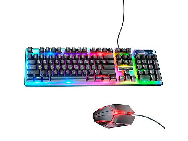 Игровой набор клавиатура + мышь Hoco GM18 с RGB подсветкой