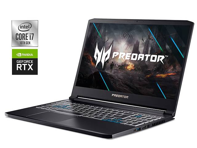 Игровой ноутбук Acer Predator Triton PT315-52 / 15.6' (1920x1080) IPS / Intel Core i7-10750H (6 (12) ядер по 2.6 - 5...