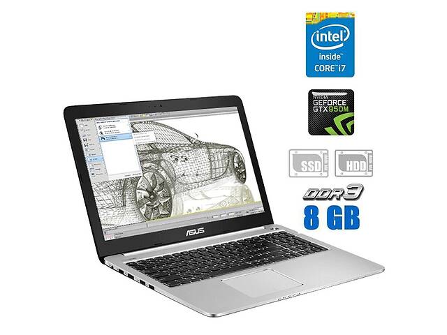 Игровой ноутбук Asus K501UX / 15.6' (1920x1080) TN / Intel Core i7-6500U (2 (4) ядра по 2.5 - 3.1 GHz) / 8 GB DDR3 /...
