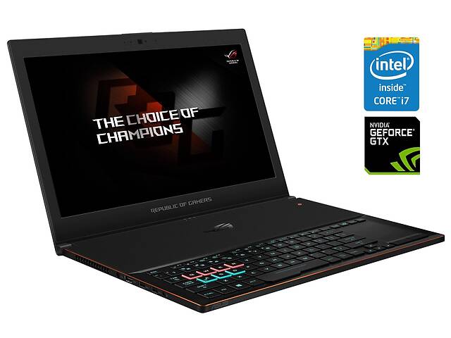 Игровой ноутбук Asus ROG Zephyrus GX501VIK / 15.6' (1920x1080) IPS / Intel Core i7-7700HQ (4 (8) ядра по 2.8 - 3.8 GH...