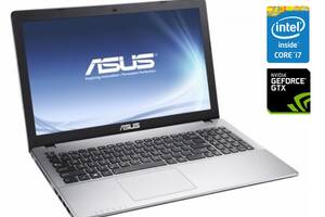 Игровой ноутбук Б-класс Asus K550JK / 15.6' (1366x768) TN / Intel Core i7-4710HQ (4 (8) ядра по 2.5 - 3.5 GHz) / 8 GB...