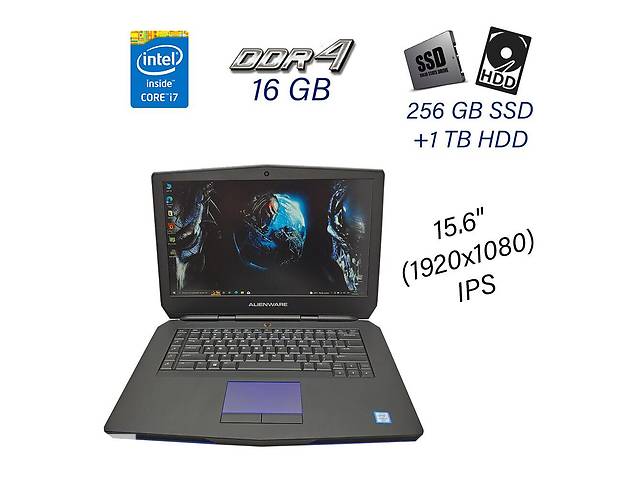 Игровой ноутбук Б класс Dell Alienware 15 R2 / 15.6' (1920х1080) IPS / Intel Core i7-6700HQ (4 (8) ядра по 2.6 - 3.5...