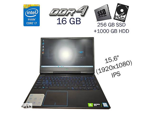 Игровой ноутбук Б-класс Dell G5 15 5590 / 15.6' (1920x1080) IPS / Intel Core i7-9750H (6 (12) ядер по 2.6 - 4.5 GHz)...