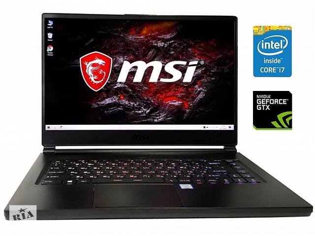 Игровой ноутбук Б-класс MSI GS65 8RF Stealth Thin / 15.6' (1920x1080) IPS / Intel Core i7-8750H (6 (12) ядра по 2.2...