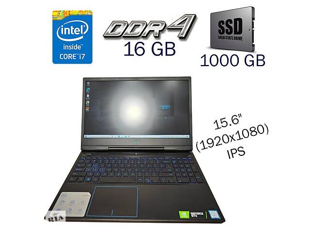 Игровой ноутбук Dell G5 15 5590 / 15.6' (1920x1080) IPS / Intel Core i7-9750H (6 (12) ядер по 2.6 - 4.5 GHz) / 16 GB...