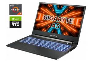 Игровой ноутбук Gigabyte A5 K1 / 15.6' (1920x1080) IPS / AMD Ryzen 7 5800H (8 (16) ядер 3.2 - 4.4 GHz) / 16 GB DDR4 /...