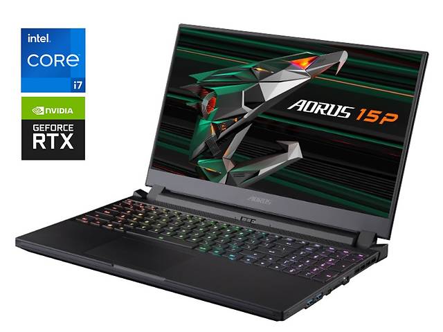 Игровой ноутбук Gigabyte Aorus 15P / 15.6' (1920x1080) IPS / Intel Core i7-11800H (8 (16) ядер по 2.3 - 4.6 GHz) / 32...