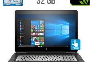 Ноутбук HP Pavilion Gaming 17/ 17.3' (1920x1080) IPS Touch/ i7-7700HQ/ 32GB RAM/ 256GB SSD/ GTX 1050 4GB