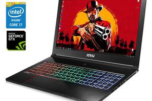 Игровой ноутбук MSI GS63VR 7RF Stealth Pro / 15.6' (1920x1080) TN / Intel Core i7-7700HQ (4 (8) ядра по 2.8 - 3.8 GHz...