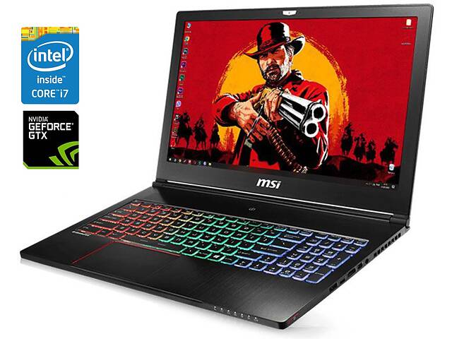 Игровой ноутбук MSI GS63VR 7RF Stealth Pro / 15.6' (1920x1080) TN / Intel Core i7-7700HQ (4 (8) ядра по 2.8 - 3.8 GHz...