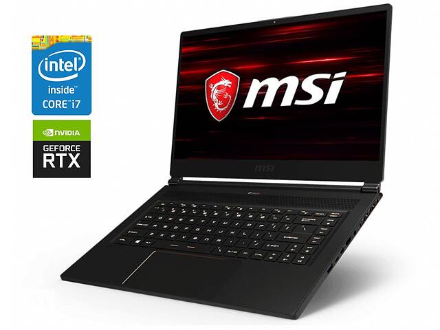 Игровой ноутбук MSI GS65 Stealth 8SF / 15.6' (1920x1080) IPS / Intel Core i7-8750H (6 (12) ядра по 2.2 - 4.1 GHz) / 1...