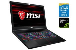 Игровой ноутбук MSI MegaBook GS63 Stealth 8RE / 15.6' (1920x1080) IPS / Intel Core i7-8750H (6 (12) ядер по 2.2 - 4.1...