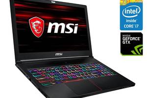 Игровой ноутбук MSI MegaBook GS63 Stealth 8RE / 15.6' (1920x1080) IPS / Intel Core i7-8750H (6 (12) ядер по 2.2 - 4.1...