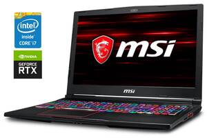 Игровой ноутбук MSI Raider GE63 RGB 9SG / 15.6' (1920x1080) IPS / Intel Core i7-9750H (6 (12) ядер по 2.6 - 4.5 GHz)...