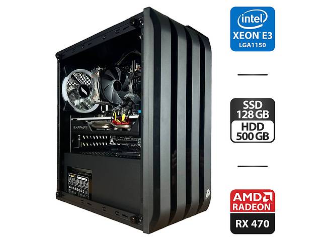 Игровой ПК 1stPlayer B2-4R1 Black Tower NEW / Intel Xeon E3-1240 v3 (4 (8) ядра по 3.1 - 3.8 GHz) / 16 GB DDR3 / 128...