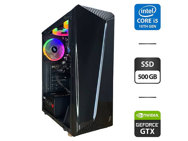 Ігровий ПК 1stPlayer Black with window Tower/i5-10400F/16GB RAM/500GB SSD/GeForce GTX 1660 Super 6GB