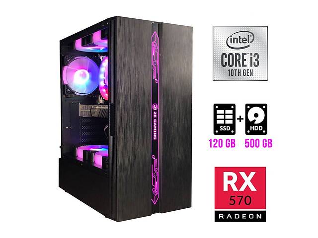 Игровой ПК 2E Gaming Runa Tower NEW / Intel Core i3-10100F (4 (8) ядра по 3.6 - 4.3 GHz) NEW / 8 GB DDR4 NEW / 120 GB...